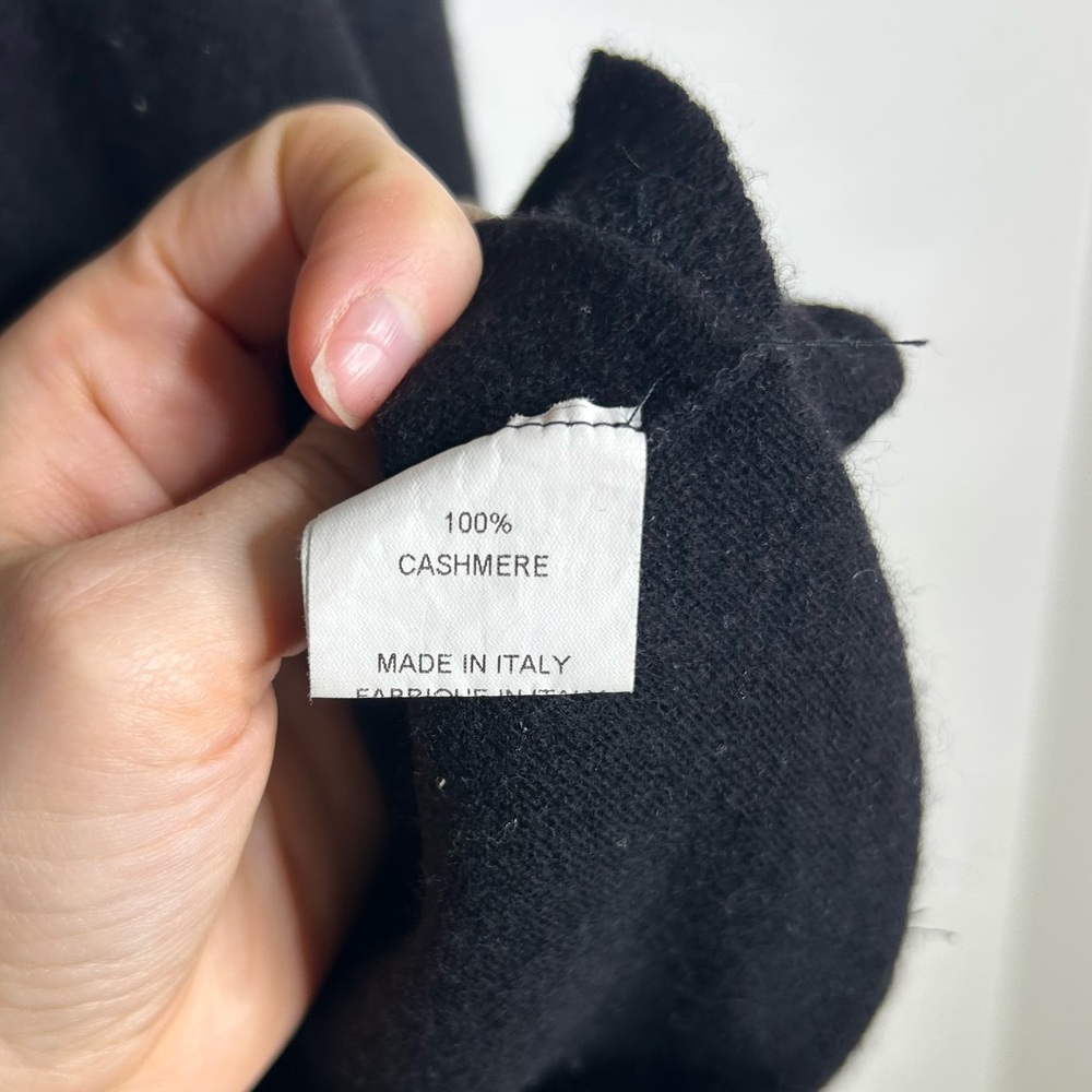 100% Cashmere Black Pullover Sweater Oversized Flawed - Picture 12 of 12